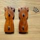 Handcrafted Acacia Wood Giraffe Fabric Handle Pair